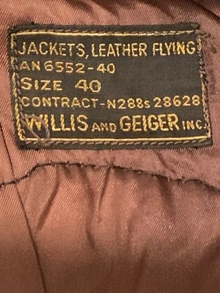 USN WWII M - 422A NAVY FLIGHT JACKET Named USNA 1944 Lucky Bag W/ History 11