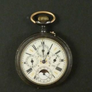 Vacheron Constantin Perpetuel Calendar Moon Phase Chronograph Pocket Watch