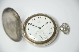 Rare Antique Omega Pocket Watch,  Silver,  Oversize In Work 4