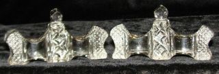 Rare Pair Early 19th Century Irish Lead Crystal Triple Towers Knife Rests