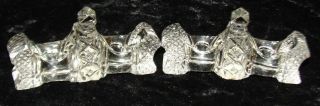 RARE PAIR EARLY 19TH CENTURY IRISH LEAD CRYSTAL TRIPLE TOWERS KNIFE RESTS 4