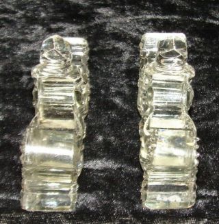 RARE PAIR EARLY 19TH CENTURY IRISH LEAD CRYSTAL TRIPLE TOWERS KNIFE RESTS 5