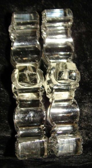 RARE PAIR EARLY 19TH CENTURY IRISH LEAD CRYSTAL TRIPLE TOWERS KNIFE RESTS 6