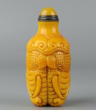 Chinese Exquisite Handmade Elephant Glass snuff bottle 2