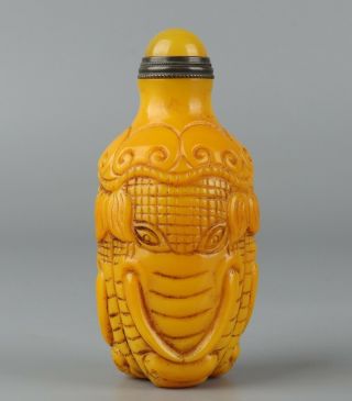 Chinese Exquisite Handmade Elephant Glass snuff bottle 4