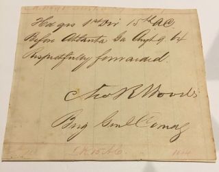 Civil War General Charles R Woods Cur Signature