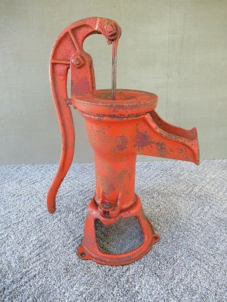 Antique Water Well Pump Cast Iron Red/orange Paint Wayne Agl Goldsboro Nc