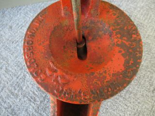 Antique Water Well Pump Cast Iron Red/Orange Paint WAYNE AGL Goldsboro NC 4