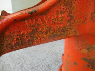 Antique Water Well Pump Cast Iron Red/Orange Paint WAYNE AGL Goldsboro NC 7