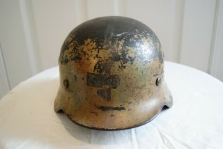 German M40 Luftwaffe Medic Camouflage Helmet