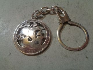 Portugal Silver Key Holder With A 10 Escudos 1942 Coin