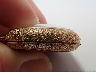 Antique Patek Philippe Red Enamel 18k Gold Diamond Case Pocket Watch w Papers 11