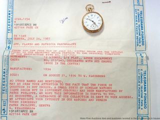 Antique Patek Philippe Red Enamel 18k Gold Diamond Case Pocket Watch w Papers 2