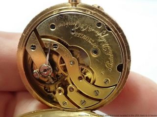 Antique Patek Philippe Red Enamel 18k Gold Diamond Case Pocket Watch w Papers 6