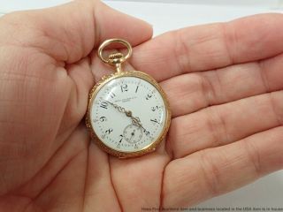 Antique Patek Philippe Red Enamel 18k Gold Diamond Case Pocket Watch w Papers 7