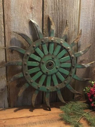 John Deere Green Rotary Hoe Wheel Farm Steampunk,  Home Decor