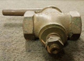 Antique Charles C.  A.  HONES Bronze Lever Handle Gas Valve,  3/8 