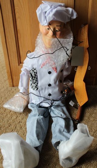 Vintage Laurel & Hardy Dolls Marionette Puppet Doll 26 " Prototype Rare Thin Cook