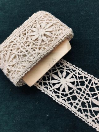 Antique French Wide Linen Cluny Lace 5 Yds