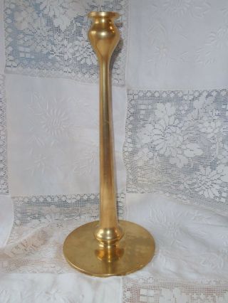 Signed Booth After Robert Jarvie Kappa Style Turned Bronze Candlestick 13 " Heavy