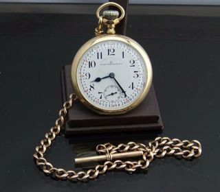 Antique Gold Filled 1916 Omega Pocket Watch/21 Jewels/gold Filled T - Bar Chain