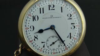 Antique gold filled 1916 Omega pocket watch/21 jewels/Gold filled T - Bar chain 3