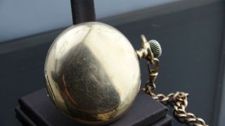 Antique gold filled 1916 Omega pocket watch/21 jewels/Gold filled T - Bar chain 5