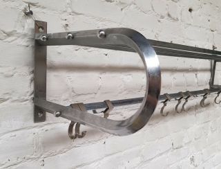 French Art Deco Chrome Wall Coat / Hat Rack ca 1920 ' s - 1930 ' s 2