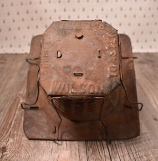 Rare early 1900 ' s Antique Wilson 4 Slice Tin Toaster - Patent Date is 1898 2