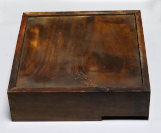 Collectable Handwork Art Asian Decor Boxwood Inlay Conch Carve Old Jewelry Box 6