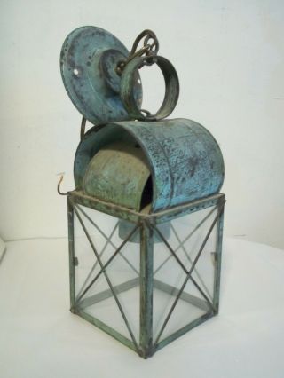 Old Copper Lantern Semi Flush Ceiling Light Fixture From Cape Cod