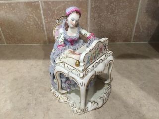 Irish Dresden Porcelain Lace Figurines “the Love Letter”