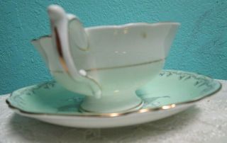 Paragon green to the bride tea cup saucer gold lily bone china england 5