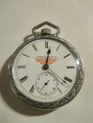 Hampden (1905) 18s.  The Dueber Watch Co.  21 Jewels Adj.  Harley Davidson Dial.