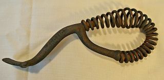 Antique Cast Iron Wood Stove Lid Lifter Spring Handle,  Arctic 7 " Long