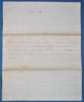 Civil War Doc Dtd Sept.  1864 - Cpt.  Thomas J.  Moore Co.  " A " 206th Regt.  Pa Vols.