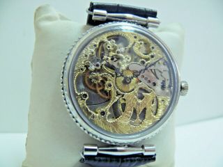 Vinatge Molnija SKELETON Gent ' s wristwatch 18 Jewels SEVRICED 5