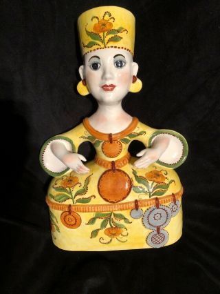 Horchow Mid - Century Italian Pottery Bust,  16 " H X 10 " W