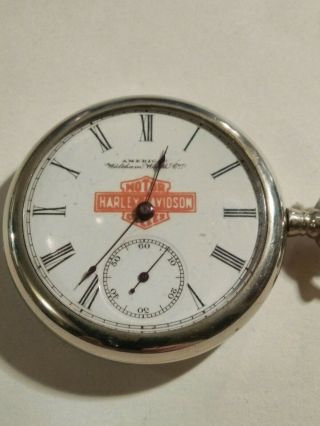 Waltham 16 Size Restored (1896) Harley Davidson Pocket Watch 7 Jewels Nickel.