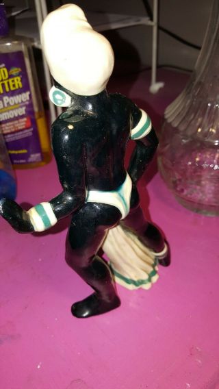 MCM Black Gloss Ceramic Nude Female Dancer Figurine 7 1/2 inches tall about 5 in 2