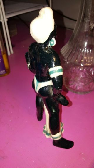 MCM Black Gloss Ceramic Nude Female Dancer Figurine 7 1/2 inches tall about 5 in 3