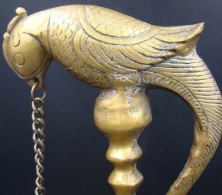 Handmade Carving Statue Copper Brass oil lamp Candlestick Parrot Art Deco 2