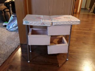 Vintage Doll Baby Changing Table Wicker From 1964,