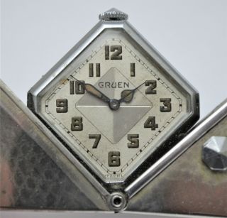 Vintage Gruen Carre Art Deco Watch - - Purse,  Pocket,  Travel.  C1931.  Spring Loaded. 2