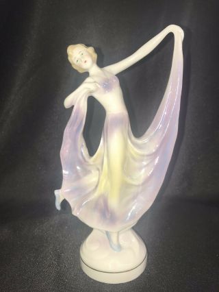 Art Deco Porcelain Dancing Lady Figurine 2