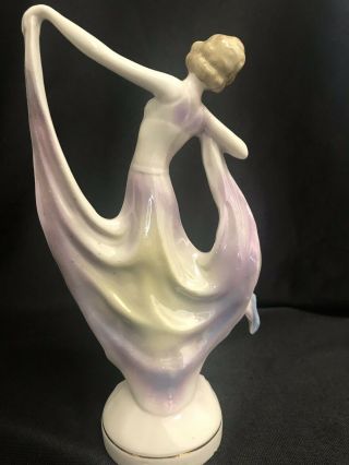 Art Deco Porcelain Dancing Lady Figurine 4