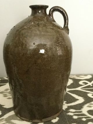 Antique Southern Pottery,  1 Gallon Catawba Alkaline Glazed Stoneware Jug