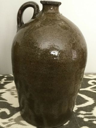Antique Southern Pottery,  1 Gallon Catawba Alkaline Glazed Stoneware Jug 2