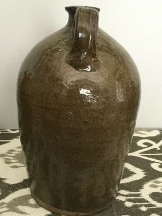 Antique Southern Pottery,  1 Gallon Catawba Alkaline Glazed Stoneware Jug 4