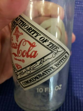 Vtg COCA COLA 75 YEARS REFRESHMENT SODA POP BOTTLE GLASS Staunton Augusta VA 5